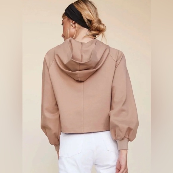 LPA Revolve Camel Tan Cropped Hoodie Sweatshirt XS - Picture 2 of 8